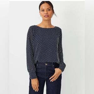 Ann Taylor Clip Boatneck Blouse